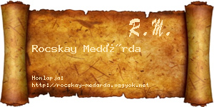 Rocskay Medárda névjegykártya